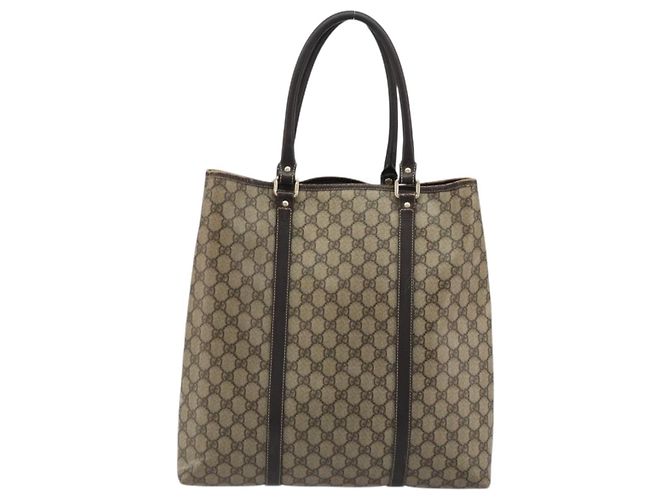 Gucci Borsa Tote GG Supreme in PVC beige e oro 223668 Auth BA12128 D'oro - vista 2