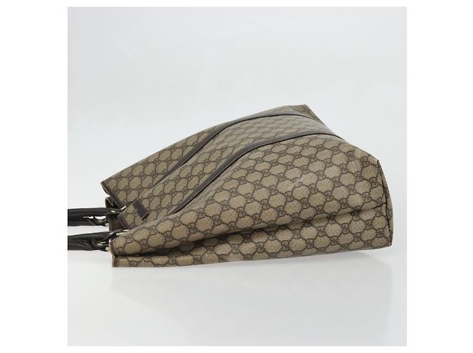 Gucci Borsa Tote GG Supreme in PVC beige e oro 223668 Auth BA12128 D'oro - vista 4