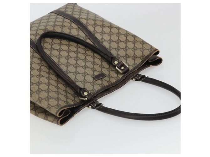Gucci Borsa Tote GG Supreme in PVC beige e oro 223668 Auth BA12128 D'oro - vista 6