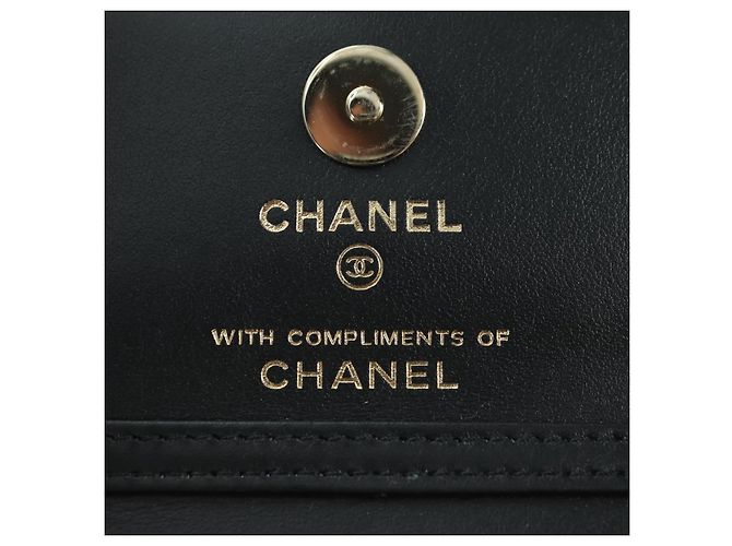 CHANEL Pochette a Catena Matelassé Bandiera a Scacchi Cotone Beige CC Auth YKZ1020SAM D'oro - vista 19