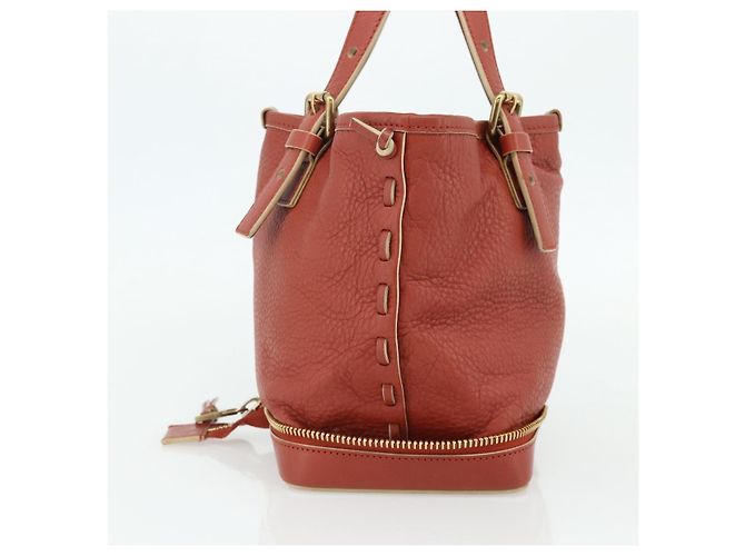 Chloé Borsa a mano Chloe Ellen in pelle rossa e oro Auth BA12010A Rosso D'oro - vista 4