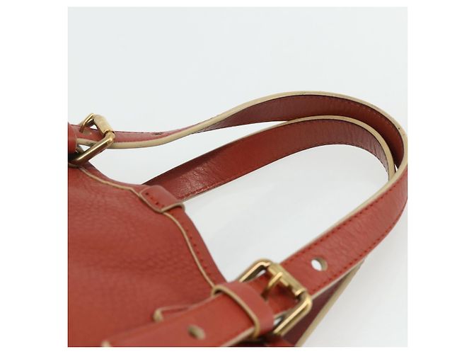 Chloé Borsa a mano Chloe Ellen in pelle rossa e oro Auth BA12010A Rosso D'oro - vista 8