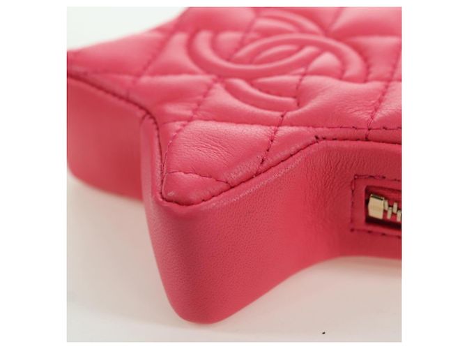 CHANEL Charm per Borsa Matelassé Stella in Pelle di Agnello Rosa Oro CC Auth YKZ1175SAM D'oro - vista 14