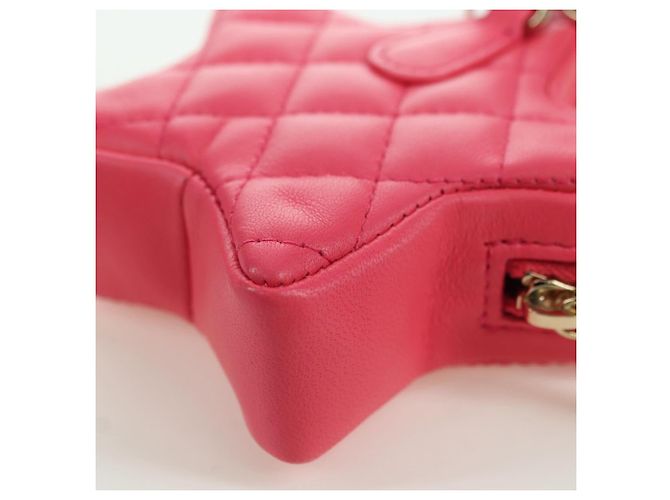 CHANEL Charm per Borsa Matelassé Stella in Pelle di Agnello Rosa Oro CC Auth YKZ1175SAM D'oro - vista 16