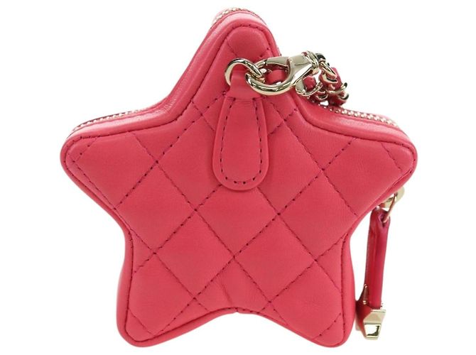CHANEL Charm per Borsa Matelassé Stella in Pelle di Agnello Rosa Oro CC Auth YKZ1175SAM D'oro - vista 2