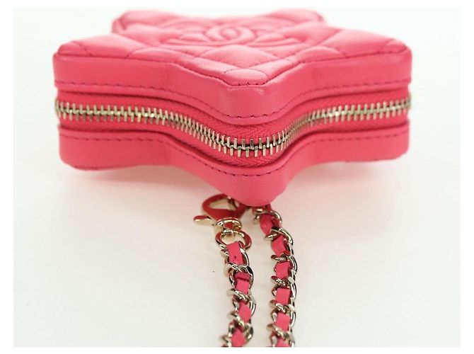 CHANEL Charm per Borsa Matelassé Stella in Pelle di Agnello Rosa Oro CC Auth YKZ1175SAM D'oro - vista 6