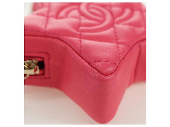 CHANEL Charm per Borsa Matelassé Stella in Pelle di Agnello Rosa Oro CC Auth YKZ1175SAM D'oro - vista 8