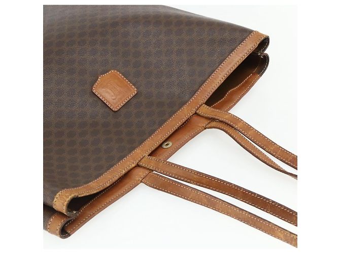 Céline Borsa Tote in Tela Macadam CELINE in Pelle PVC Marrone Oro Auth ti3853 D'oro - vista 6