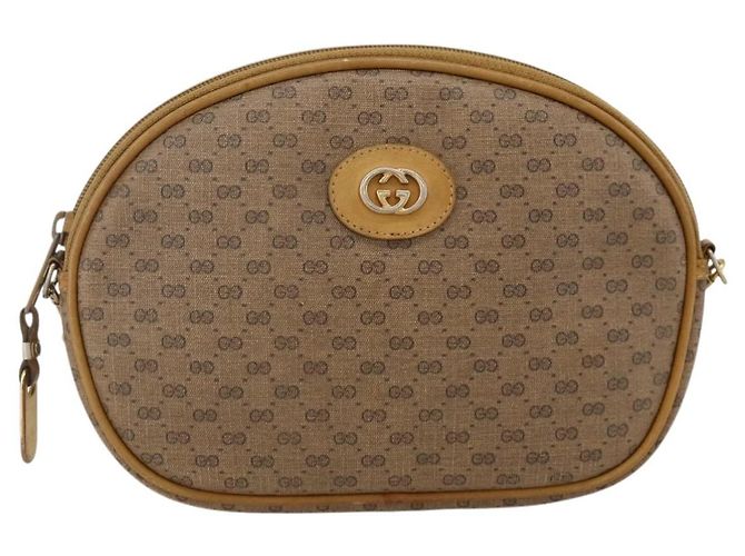 Gucci Borsa a Spalla Micro GG Supreme PVC Beige Oro 007 104 0013 Auth 175280 D'oro - vista 13