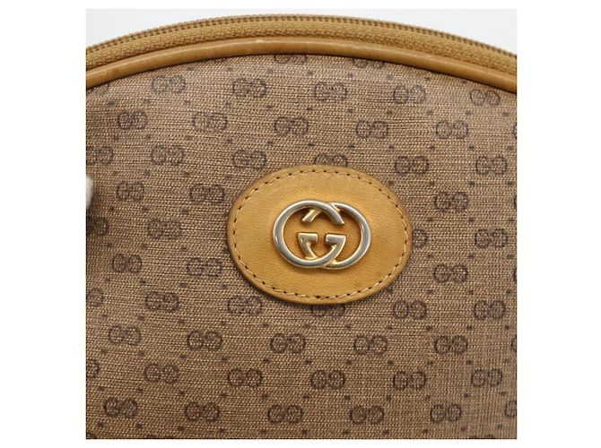 Gucci Borsa a Spalla Micro GG Supreme PVC Beige Oro 007 104 0013 Auth 175280 D'oro - vista 17