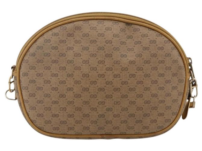 Gucci Borsa a Spalla Micro GG Supreme PVC Beige Oro 007 104 0013 Auth 175280 D'oro - vista 2