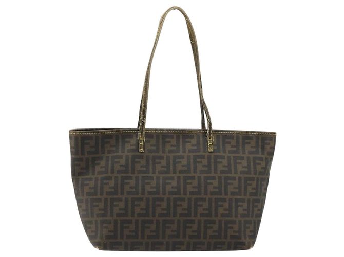FENDI Zucca Canvas Tote Bag PVC Schwarz Braun Auth 175656 - Ansicht 13