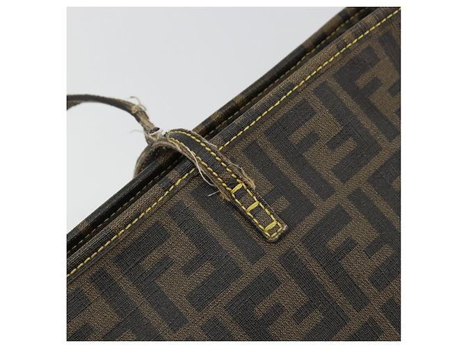 FENDI Zucca Canvas Tote Bag PVC Schwarz Braun Auth 175656 - Ansicht 18