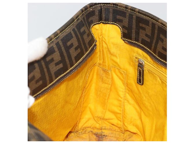 FENDI Zucca Canvas Tote Bag PVC Schwarz Braun Auth 175656 - Ansicht 22