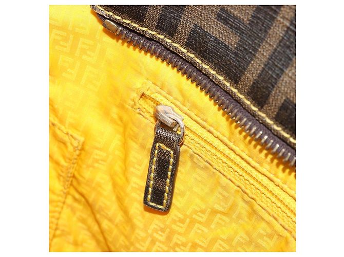 FENDI Zucca Canvas Tote Bag PVC Schwarz Braun Auth 175656 - Ansicht 23