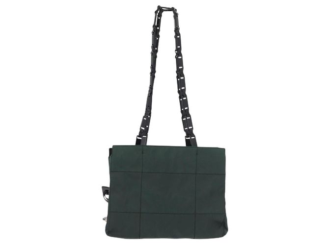 PRADA Tote Bag aus Nylon Khaki Silber authentisch 175379 - Ansicht 13