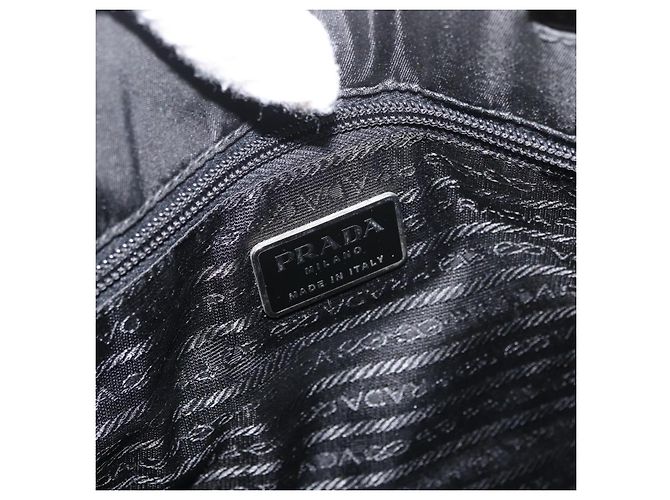 PRADA Tote Bag aus Nylon Khaki Silber authentisch 175379 - Ansicht 17