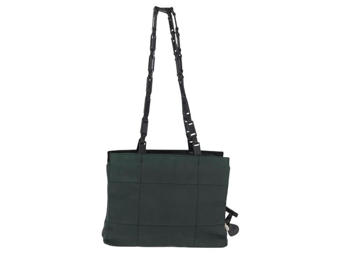 PRADA Tote Bag aus Nylon Khaki Silber authentisch 175379 - Ansicht 2
