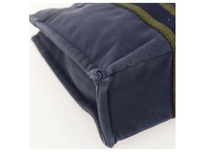 Hermès HERMES Fourre ToutPM Borsa Tote in Tela Blu Navy Argento Auth am11365 - vista 14