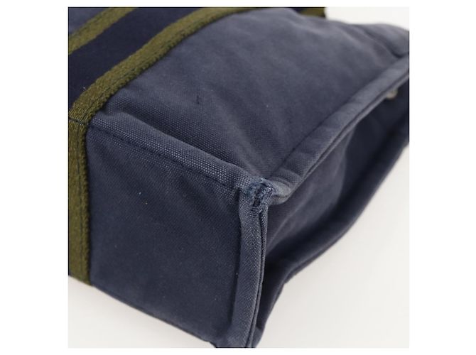 Hermès HERMES Fourre ToutPM Borsa Tote in Tela Blu Navy Argento Auth am11365 - vista 15