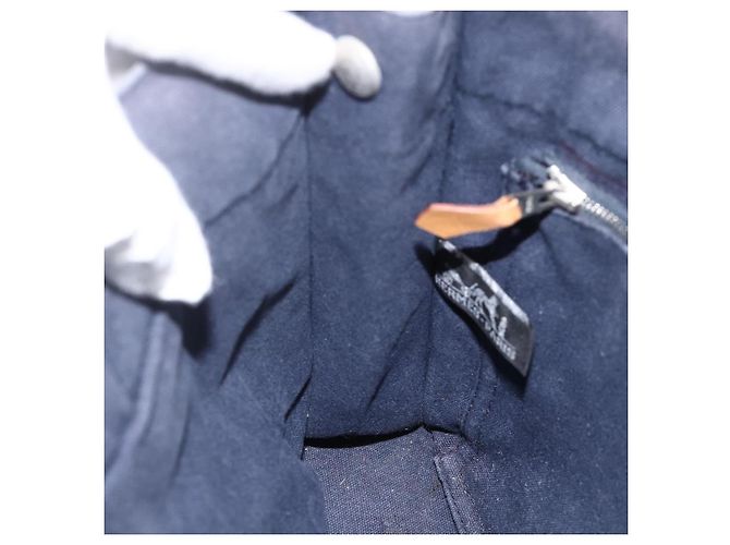 Hermès HERMES Fourre ToutPM Borsa Tote in Tela Blu Navy Argento Auth am11365 - vista 18