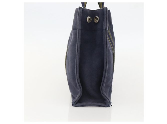 Hermès HERMES Fourre ToutPM Borsa Tote in Tela Blu Navy Argento Auth am11365 - vista 3