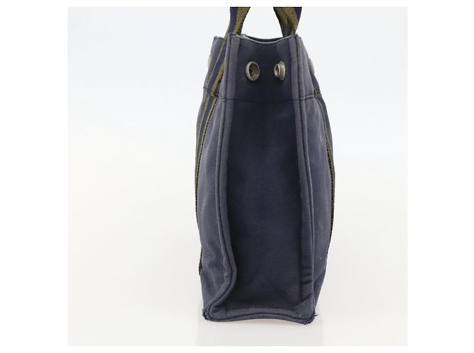 Hermès HERMES Fourre ToutPM Borsa Tote in Tela Blu Navy Argento Auth am11365 - vista 4