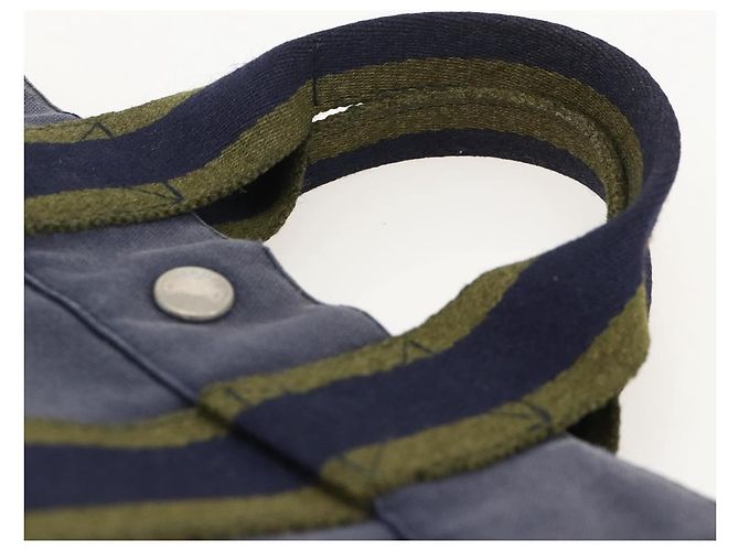 Hermès HERMES Fourre ToutPM Borsa Tote in Tela Blu Navy Argento Auth am11365 - vista 8