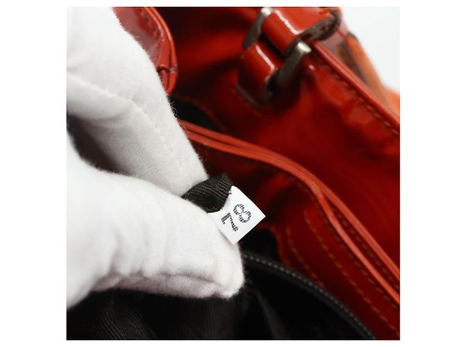 PRADA Tote Bag aus rotem lackiertem Leder mit Silber Auth ti3877 - Ansicht 12