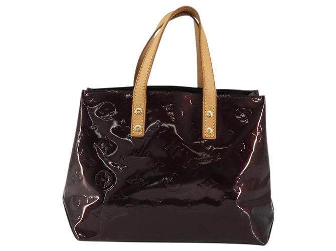LOUIS VUITTON Borsa a Mano Monogram Vernis Reade PM Amarante M91993 LV Auth YKZ1297A Bordò - vista 13