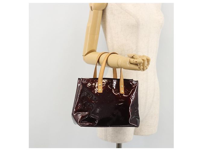 LOUIS VUITTON Borsa a Mano Monogram Vernis Reade PM Amarante M91993 LV Auth YKZ1297A Bordò - vista 22