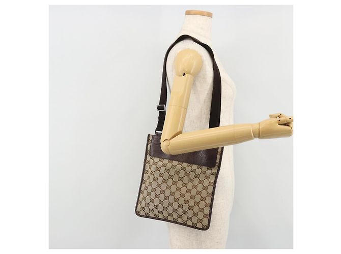 GUCCI GG Canvas Schultertasche Beige Silber 27639 Auth 175230A - Ansicht 23