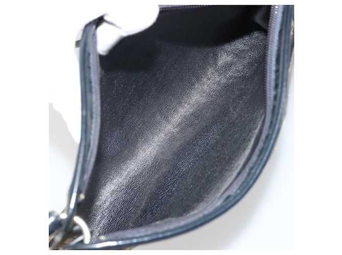 Borsa a Spalla in Tela Trotter Christian Dior Blu Navy Oro Auth 175155 D'oro - vista 12