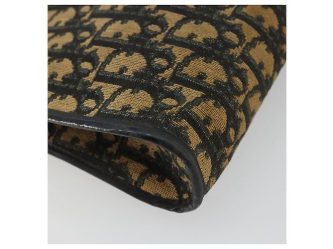 Borsa a Spalla in Tela Trotter Christian Dior Blu Navy Oro Auth 175155 D'oro - vista 14
