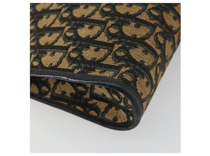 Borsa a Spalla in Tela Trotter Christian Dior Blu Navy Oro Auth 175155 D'oro - vista 16