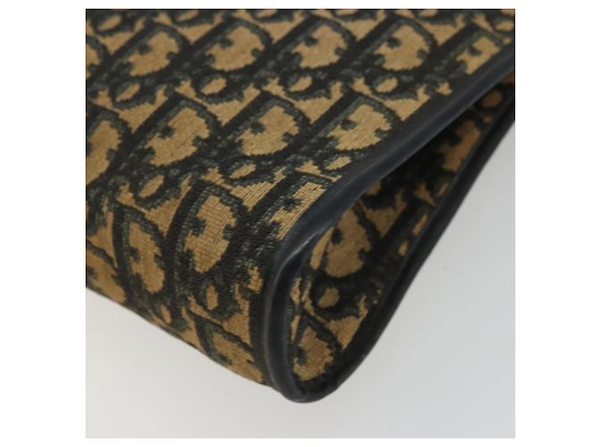 Borsa a Spalla in Tela Trotter Christian Dior Blu Navy Oro Auth 175155 D'oro - vista 9