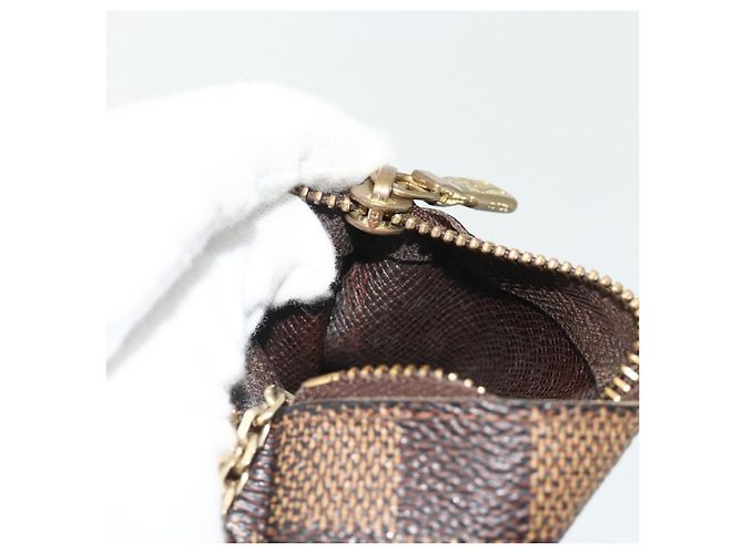 LOUIS VUITTON Pochette Cles Damier Ebene Münzgeldbörse N62658 LV Auth 176507 - Ansicht 12