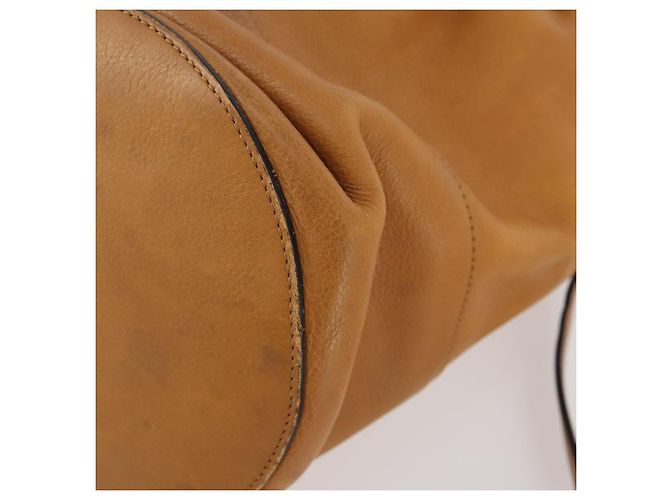 Céline Borsa a Spalla in Pelle Beige Auth BAZ792 - vista 14