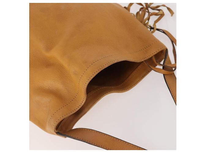 Céline Borsa a Spalla in Pelle Beige Auth BAZ792 - vista 6