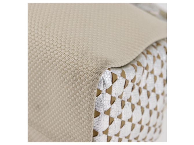 Bulgari BVLGARI Handtasche aus beigem Canvas mit Silber authentisch ka4005 - Ansicht 14