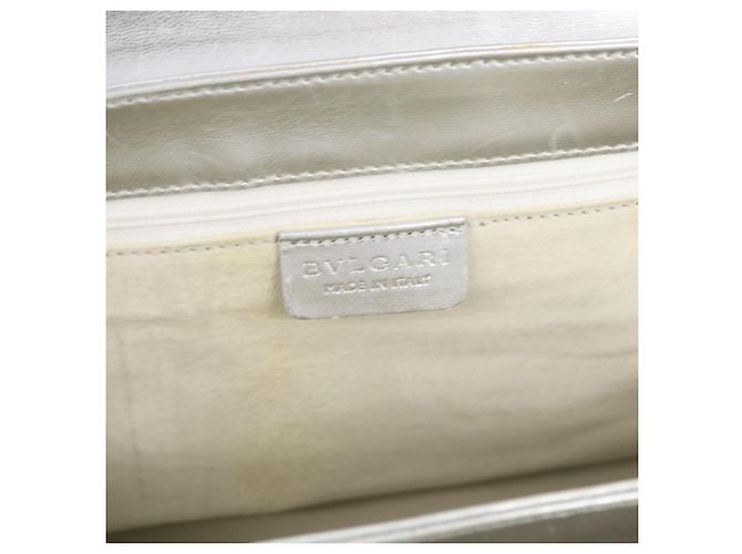 Bulgari BVLGARI Handtasche aus beigem Canvas mit Silber authentisch ka4005 - Ansicht 17