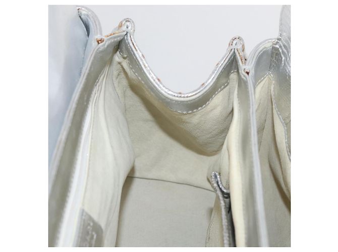 Bulgari BVLGARI Handtasche aus beigem Canvas mit Silber authentisch ka4005 - Ansicht 18