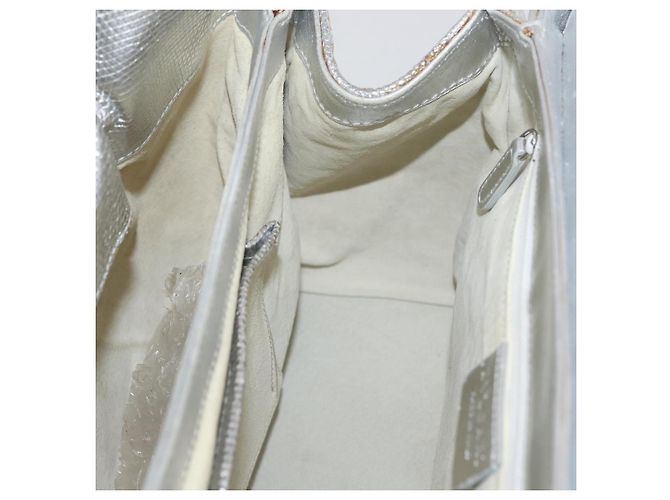 Bulgari BVLGARI Handtasche aus beigem Canvas mit Silber authentisch ka4005 - Ansicht 19