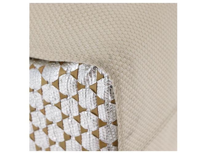 Bulgari BVLGARI Handtasche aus beigem Canvas mit Silber authentisch ka4005 - Ansicht 9