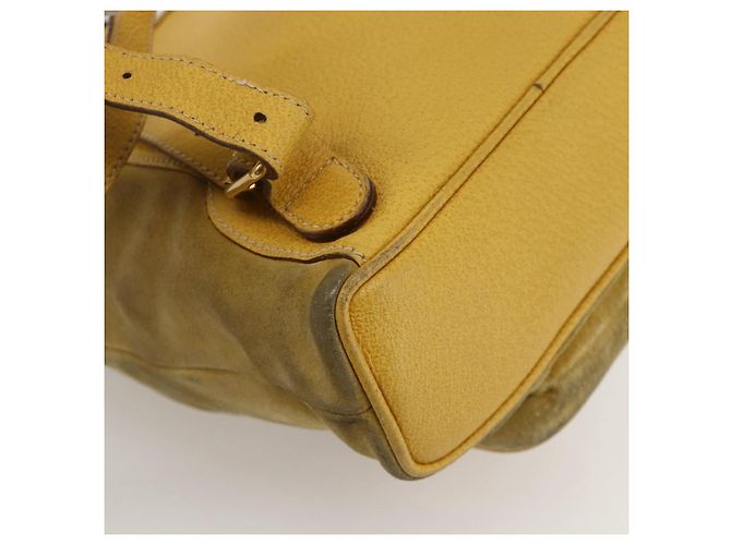 Bamboo Zaino in Bambù GUCCI Camoscio Giallo Oro 003 1705 0030 Auth YKZ1234 D'oro - vista 10