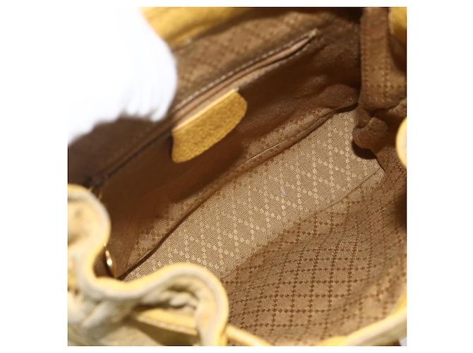 Bamboo Zaino in Bambù GUCCI Camoscio Giallo Oro 003 1705 0030 Auth YKZ1234 D'oro - vista 11