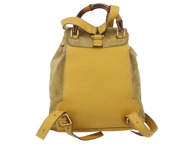 Bamboo Zaino in Bambù GUCCI Camoscio Giallo Oro 003 1705 0030 Auth YKZ1234 D'oro - vista 2