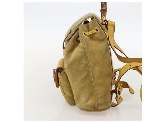 Bamboo Zaino in Bambù GUCCI Camoscio Giallo Oro 003 1705 0030 Auth YKZ1234 D'oro - vista 4