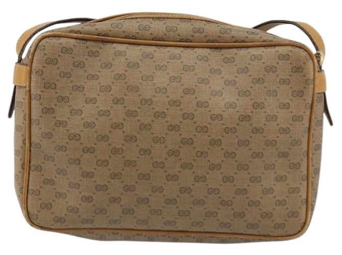 Gucci Borsa a Spalla Micro GG Supreme PVC Beige Oro 007 904 0008 Auth ka3952 D'oro - vista 2