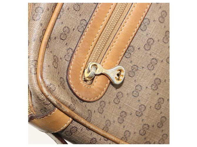 Gucci Borsa a Spalla Micro GG Supreme PVC Beige Oro 007 904 0008 Auth ka3952 D'oro - vista 23
